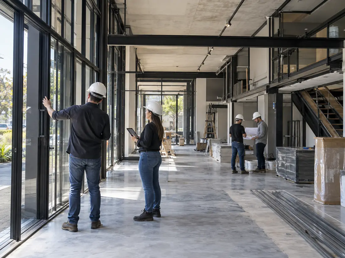 Implantação de espaço comercial contemporâneo
