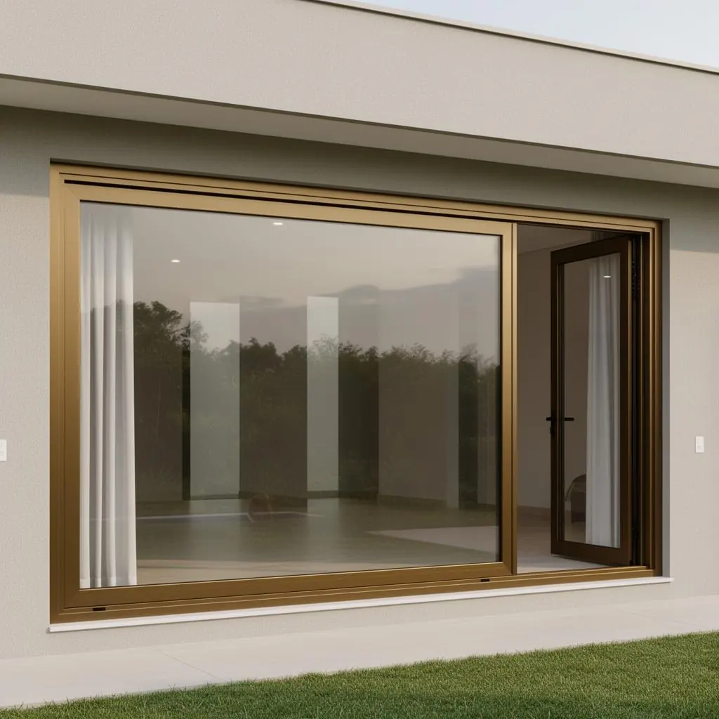 Esquadria de alumínio em ambiente com luz natural